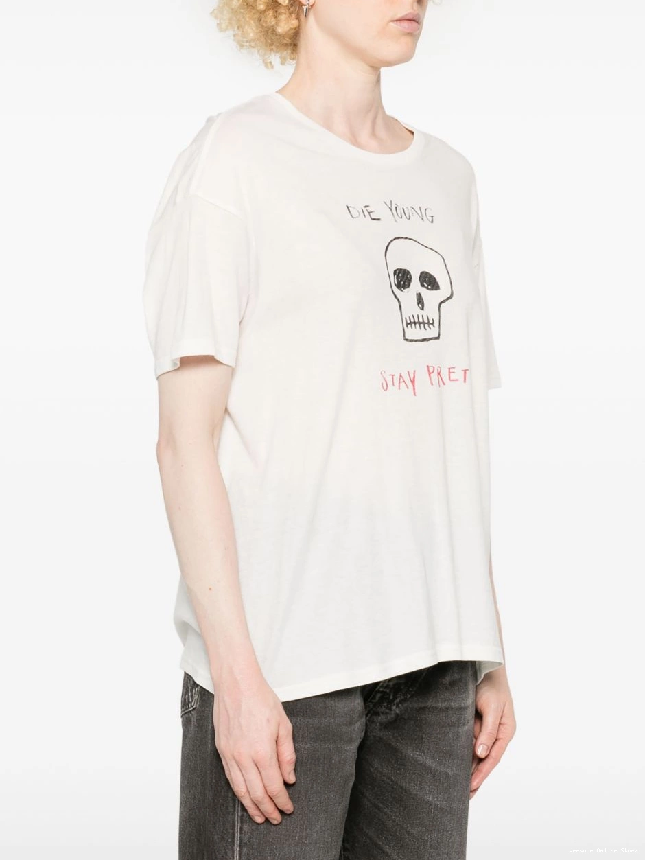 Cheap slogan-print T-shirt Women Versace 0714